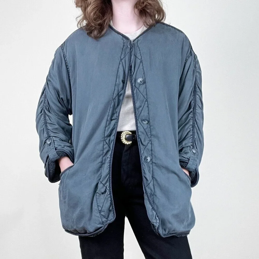 Free People Reversible Ivy Jacket Coat Shearling Oversized Slouchy Fall Winter - Picture 13 of 16